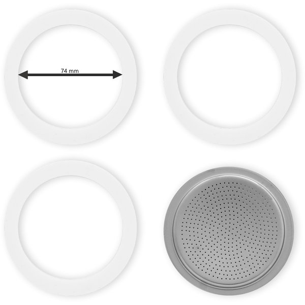 Spare Parts Bialetti filterplaatje met rubberen ringen 12 cup