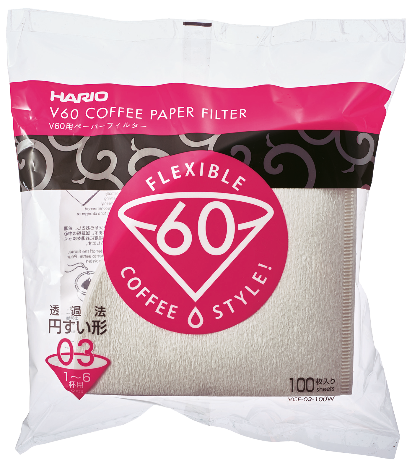 Hario V60 Filter Paper Wit VCF 100